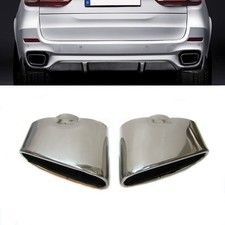 Set 2 Échappement Chrome Bordure Tuyau Silencieux Pointe Inox Acier pour BMW X5