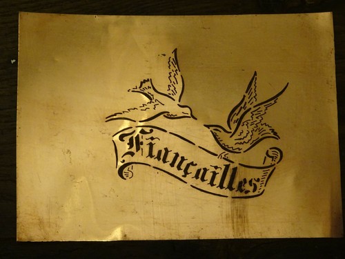 Ancien pochoir cuivre - , de