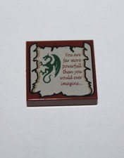 Lego Tile 2x2 with Dragon and Scroll ref 3068bpb0313 set 4842 Hogwarts Castle
