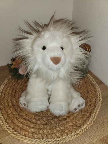 Doudou peluche lion blanc - lion,