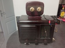 Ancien Poste Radio TSF à lampes en Bakélite 1948 avec antenne Saysonor