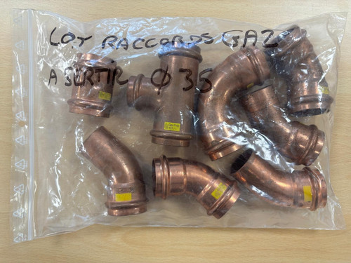Lot raccords gaz cuivre - de, 8