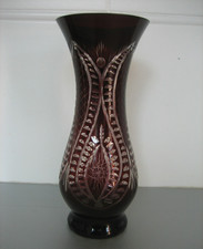 Ancien Vase Tulipe en Cristal taillé de Bohème ?