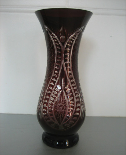 Ancien vase tulipe cristal - ancien, en