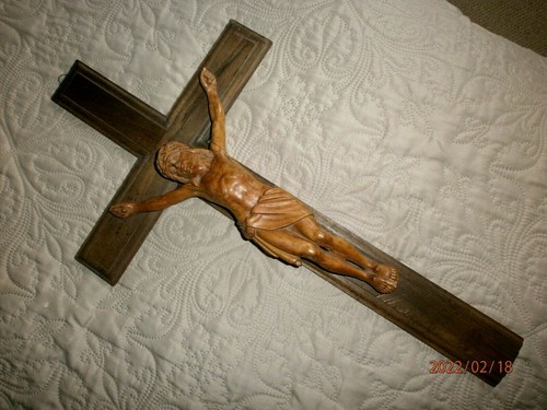 Ancien crucifix mural - ancien,