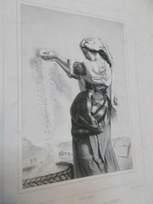 Gravure ancienne-Vanneuse des