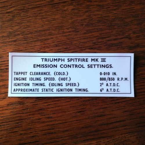 Triumph spitfire mk3 emission - triumph,