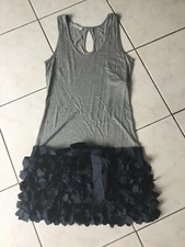 Robe KOOKAI taille 2 soit 38/40 grise soie marine tres bon état