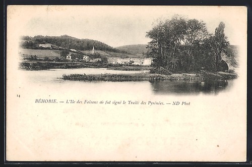 Cpa béhobie ile des - cpa, béhobie,