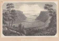 USA États-Unis Chutes Du Niagara Original Gravure Sur Bois 1874