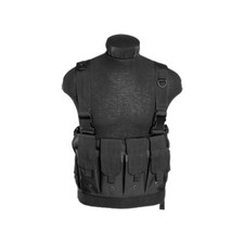 AIRSOFT MAG POCHETTES TRANSPORTEUR GILET CHEST RIG TACTIQUE MILITAIRE ARMÉE NOIR