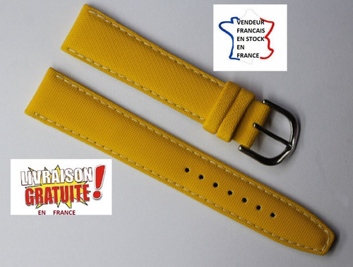 Bracelet montre 18mm jaune - bracelet, ;