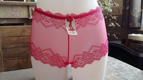 Boxer shorty résille fuchsia - résille,