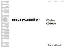 Manuel D'Utilisation Pour Marantz CD 6004