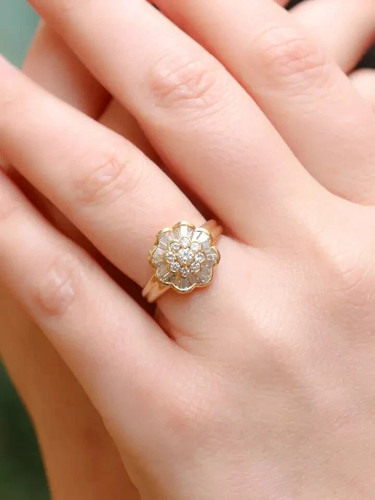 Bague mariage fleur en - de,
