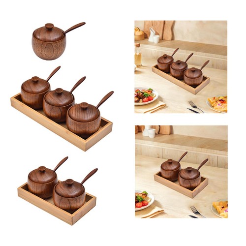 Pot épices bois boîte - pot,