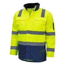 parka haute visibilité, jaune fluo, grande taille unisexe, parka de travail