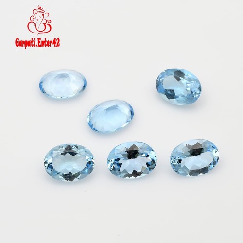 Topaze bleu ovale facettes - topaze,