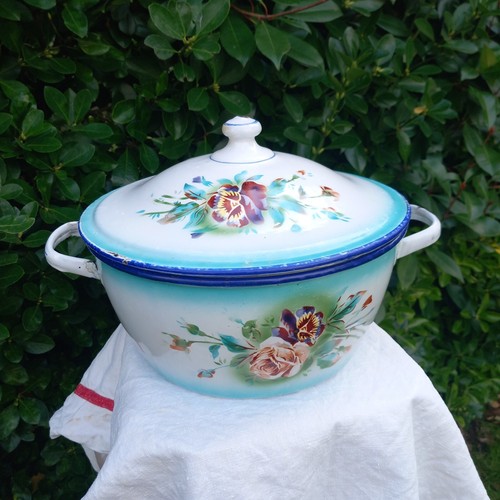 Ancienne soupière émaillée - soupière,