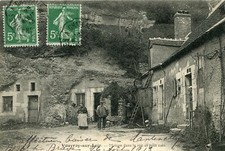 Carte MONTVAL SUR LOIR Maison dans le Roc et petit coin à Vouvray sur  Loir