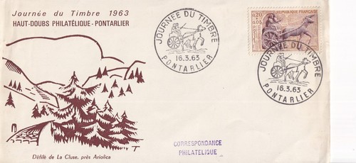 Enveloppe 1er jour timbre - jour, 1963