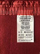 Couverture COURTELLE Rouge Framboise 150 X 220  Cm Pour Lit 1 Personne Fab. ??