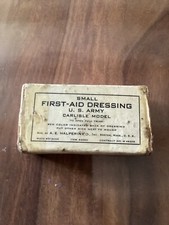RARE US WW2 SMALL FIRST AID DRESSING HALPERIN PARAFFINNEE ORIGINAL - MED DPTT