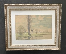 Auguste Dubois Aquarelle "Vue