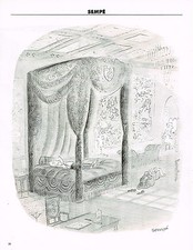 PUBLICITE ADVERTISING 015  1994  DESSIN Sempé   le lit à baldaquin