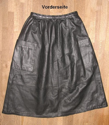 Jupe cuir noir longue - en,