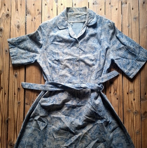Vintage 1950s blue cotton - blue,