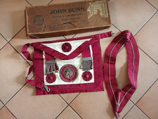 RARE TABLIER ET ETOLE FRANC MACONNERIE ANCIEN SURREY-JOHN DUNN.AVEC BOITE.LONDRE
