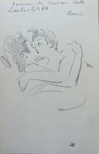 ROBERT LEPELTIER (1913-1996) SCENE EROTIQUE LE BAISER VERS 1950-60 (44)