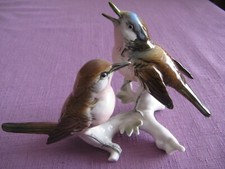 Paire oiseaux porcelaine - d'oiseaux, en