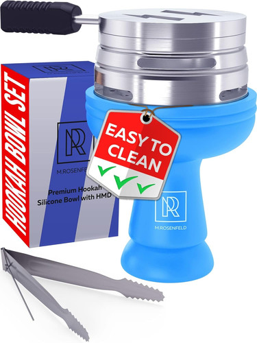 Blue hookah bowl set silicone - blue,