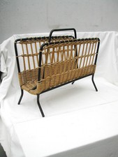 porte revue fer et rotin vintage des années 60