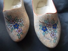 DUBOIS Antoine Mons Belgique superbe paire sabots fleurs céramique art déco 1920