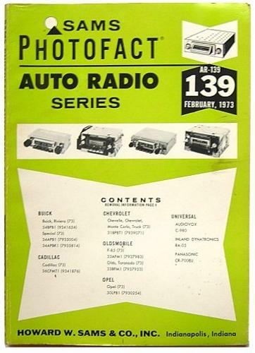 Sams photofact auto - sams, radio