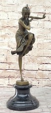 Danseur Signée Bronze Marbre Art Déco Figurine Roarin20s Charleston Style