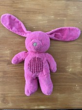 0/ Grand Doudou Peluche Lapin rose fuchsia longues oreilles 33 cm TEX TBE