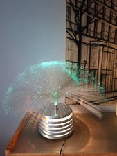 LAMPE A FIBRE OPTIQUE VINTAGE 70'S , BASE EN METAL