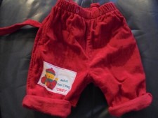 PANTALON VELOURS ROUGE A