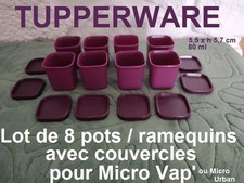 TUPPERWARE LOT 8 RAMEQUINS Couvercles hermétiques Micro Vap' - Micro Urban etc..