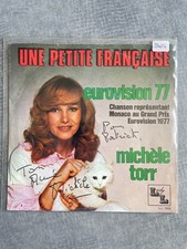 Michèle Torr : 45 trs vinyle (Eurovision 1977) Pressage Italie dédicacé