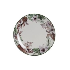 Assiette plate DKD Home Decor Fleurs Porcelaine [27 x 27 x 2 cm]