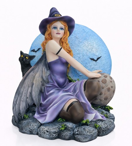 Figurine fée chat - fée, noir