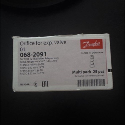 Danfoss orifice pour - pour, vanne