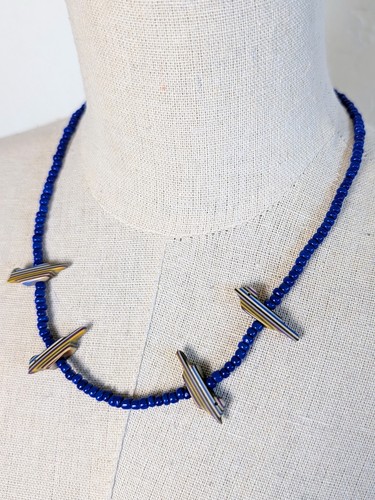 Vintage style blue - blue, bead