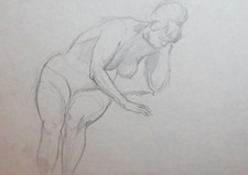 Ancien portrait de femme nue