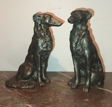 Chien Lévrier en régule x 2